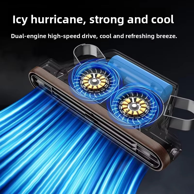 2026 New Car Seat USB Fan Aromatherapy Turbo Vent Three-Speed 3000Mah Car Air Cooling Fan