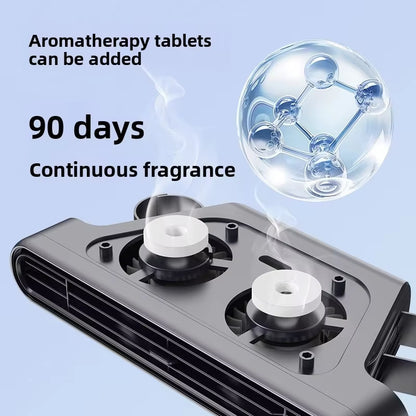 2026 New Car Seat USB Fan Aromatherapy Turbo Vent Three-Speed 3000Mah Car Air Cooling Fan